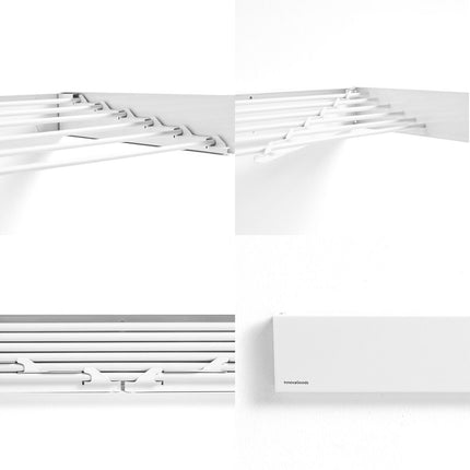Wall-Mounted Foldable Clothes Drying Rack, 6 Bars