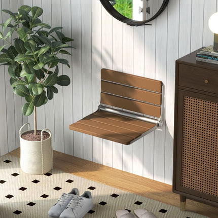 Wall-Mounted Foldable Shower Bench, 330 lb Capacity