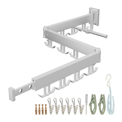 Wall-Mounted Folding Clothes Airer – Aluminum, Space-Saving