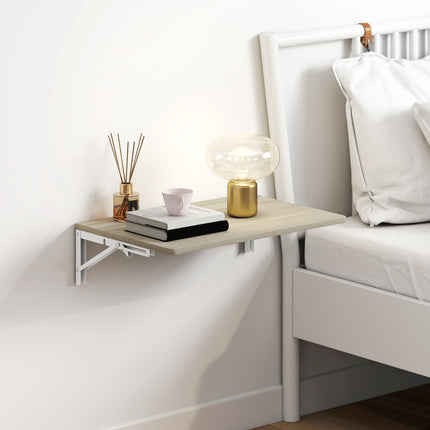 Wall-Mounted Folding Desk, 60x40 cm, Oak Finish