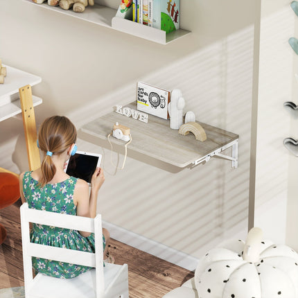 Wall-Mounted Folding Desk, 60x40 cm, Oak Finish