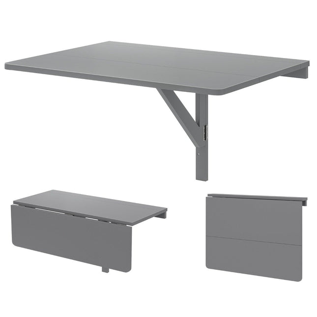 Wall-Mounted Folding Desk, Space-Saving, 80x60 cm, Gray