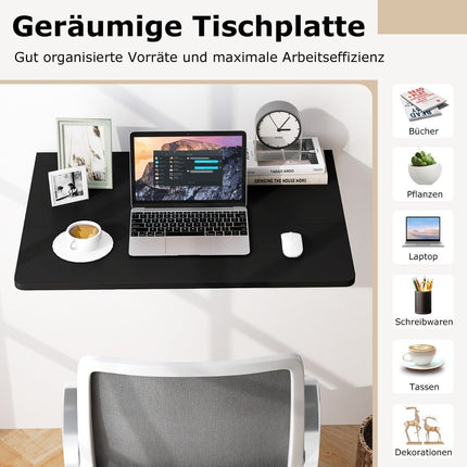 Wall Mounted Folding Table Space Saving Kitchen Table Folding Wall Table 80 x 60 cm Black
