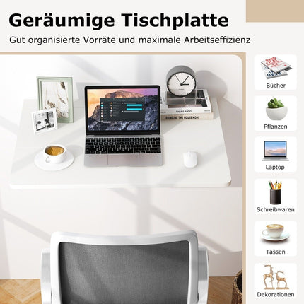 Wall-Mounted Folding Table Space Saving Kitchen Table Folding Wall Table 80 x 60 cm White