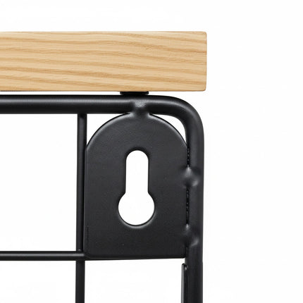 Wall-Mounted Fruit Rack with Wood-Effect Shelf