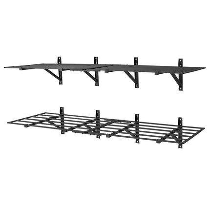 Wall-Mounted Garage Shelves, 2-Tier Steel, 4-Pack, 725 kg