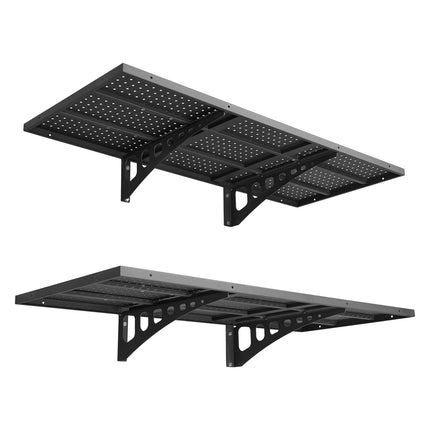 Wall-Mounted Garage Shelving, 2-Tier Steel, 560 lb