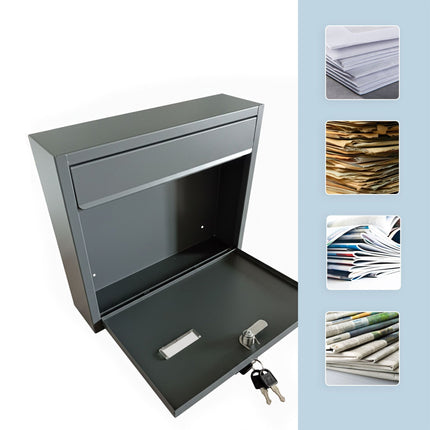 Wall-Mounted Horizontal Mailbox with Lock & Keys