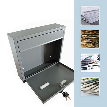 Wall-Mounted Horizontal Mailbox with Nameplate, Lockable