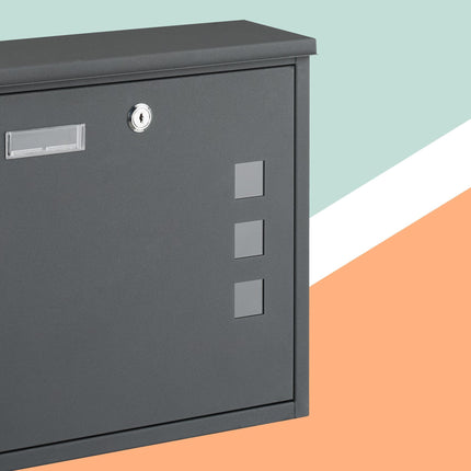 Wall-Mounted Iron Letterbox with Viewing Windows