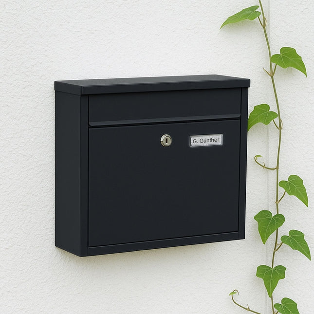 Wall-Mounted Iron Mailbox, Large Slot, 4 Keys Included