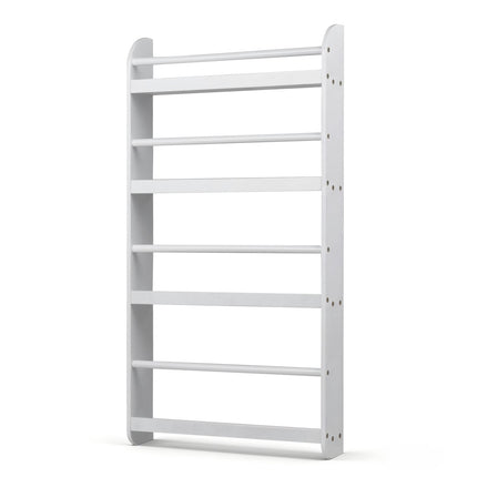 Wall-Mounted Kids Bookshelf, 4-Tier, White