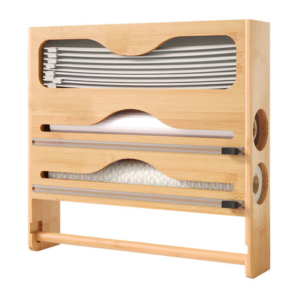 Wall-Mounted Kitchen Roll & Foil Dispenser with Cutter