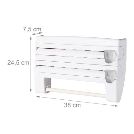 Wall-Mounted Kitchen Roll Holder with Foil Cutter