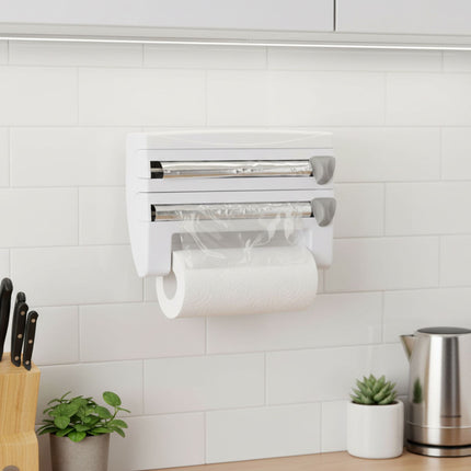 Wall-Mounted Kitchen Roll Holder with Foil Cutter
