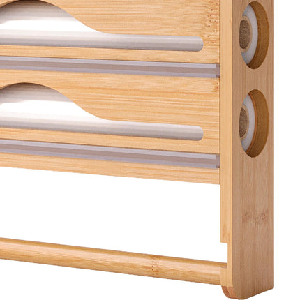 Wall-Mounted Kitchen Roll and Foil Dispenser with Cutter