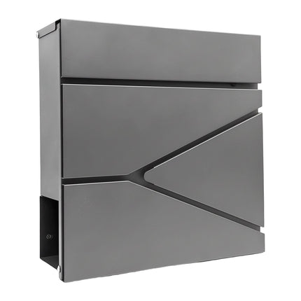 Wall-Mounted Mailbox with Newspaper Slot and Rain Canopy