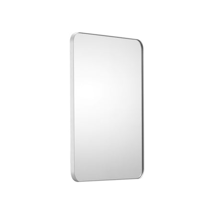 Wall Mounted Makeup Mirror, 22 x 30 in, Aluminum Frame, Rectangular