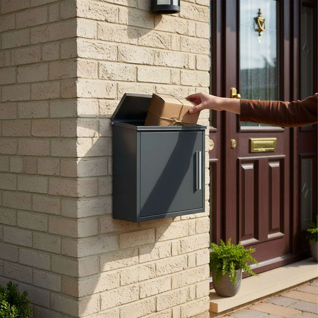 Wall-Mounted Metal Mailbox with Lock – Weatherproof