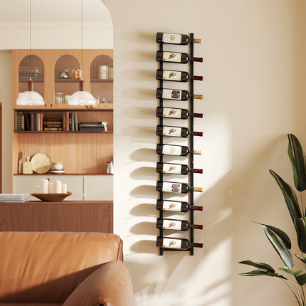 Wall-Mounted Metal Wine Rack, 6–12 Bottle, Black