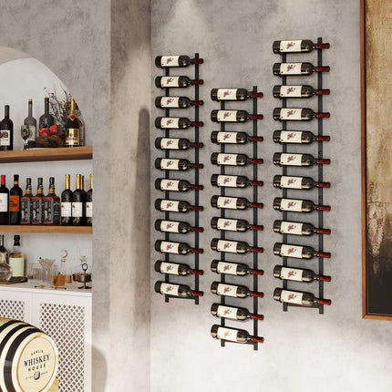 Wall-Mounted Metal Wine Rack, 6–12 Bottle, Black
