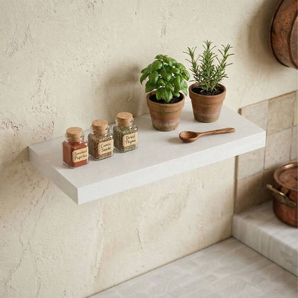 Wall-Mounted Shelf With Metal Bracket, Floating Display