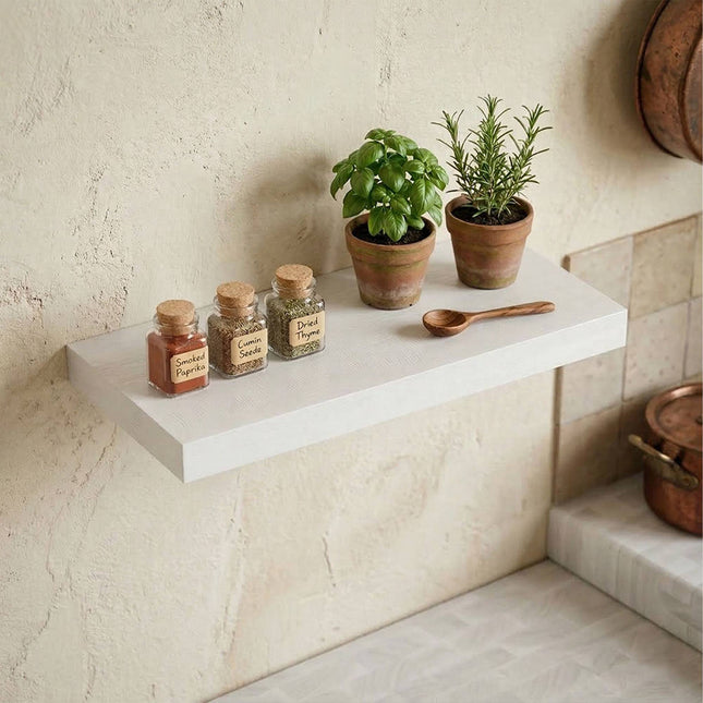 Wall-Mounted Shelf With Metal Bracket, Floating Display