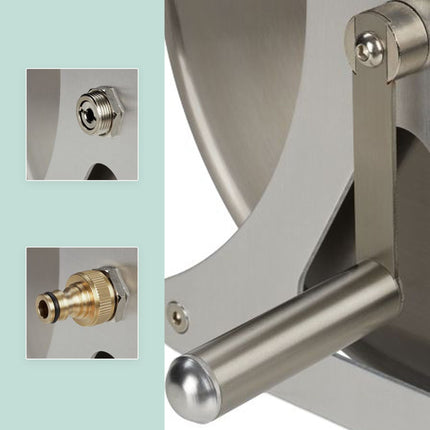 Wall-Mounted Stainless Steel Garden Hose Reel