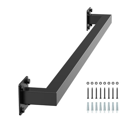 Wall-Mounted Stair Handrail, 1215mm Carbon Steel, Black