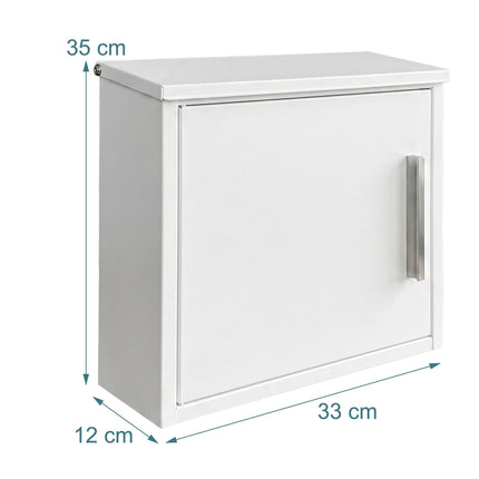 Wall-Mounted White Metal Mailbox with Lock