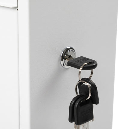 Wall-Mounted White Metal Mailbox with Lock