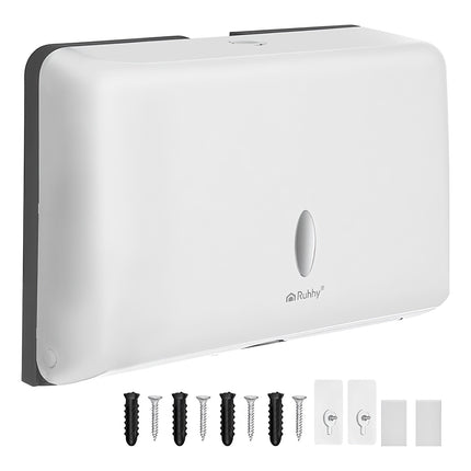 Wall-Mounted White Paper Towel Dispenser, ABS, 27cm