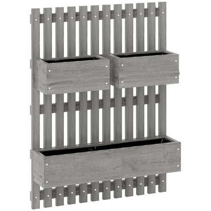 Wall-Mounted Wooden Planter Set, Adjustable, 60x16x80 cm