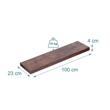 Wall Shelf, Wall-Mounted Floating, Metal Bracket