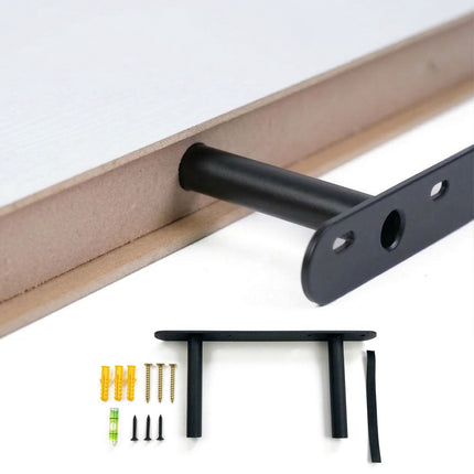 Wall Shelf With Metal Bracket – Wall-Mounted Floating
