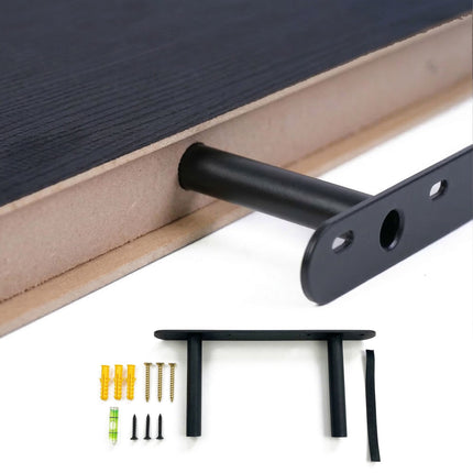 Wall Shelf With Metal Brackets – Floating Display Ledge