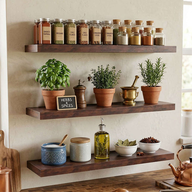 Wall Shelves, Set Of 3 – Hanging Display Ledges
