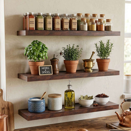 Wall Shelves, Set Of 3 Hanging Display Shelves