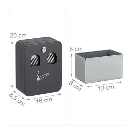 Wall ashtray in anthracite