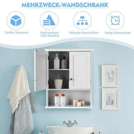 Wall cabinet bathroom wall cabinet wooden wall cabinet 60 x 20 x 70.5 cm white
