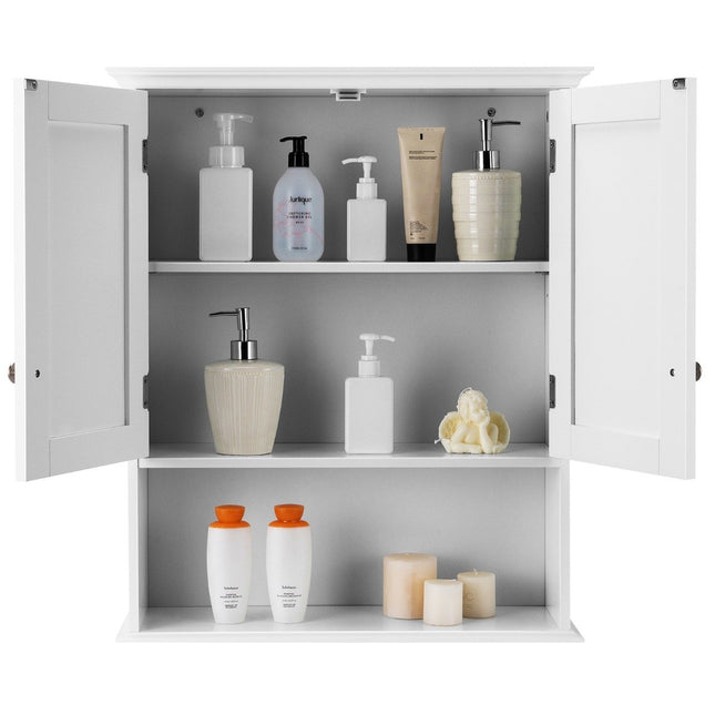 Wall cabinet bathroom wall cabinet wooden wall cabinet 60 x 20 x 70.5 cm white