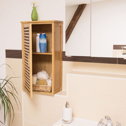 Wall cabinet for bathroom Bamboo 2 shelves