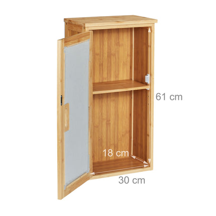 Wall cabinet for bathroom in bamboo