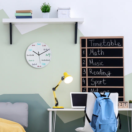Wall clock with mathematical formulas