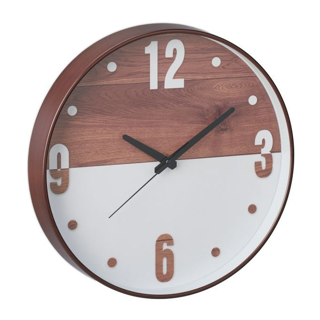 Wall clock wooden look/white