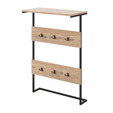 Wall coat rack with shelf & 6 hooks wall shelf industrial coat rack clothes rail