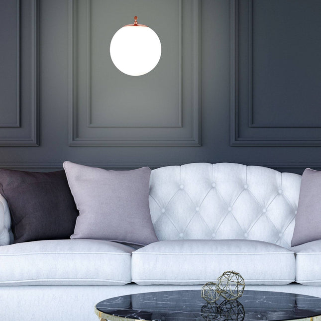 Wall lamp in copper-coloured glass