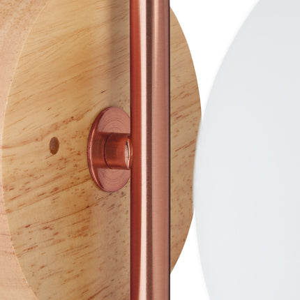 Wall lamp in copper-coloured glass