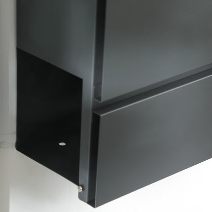 Outdoor wall mailbox with lock - galvanized steel, dark grey