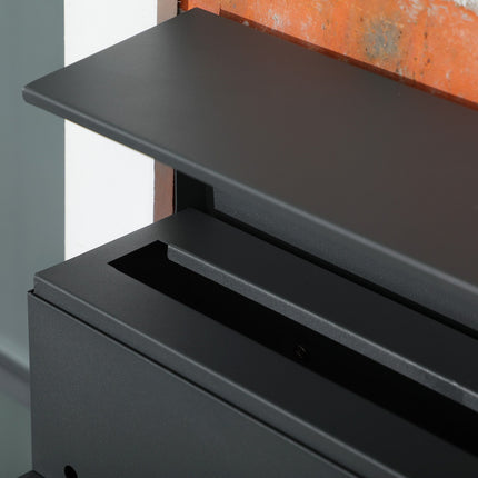Outdoor wall mailbox with lock - galvanized steel, dark grey